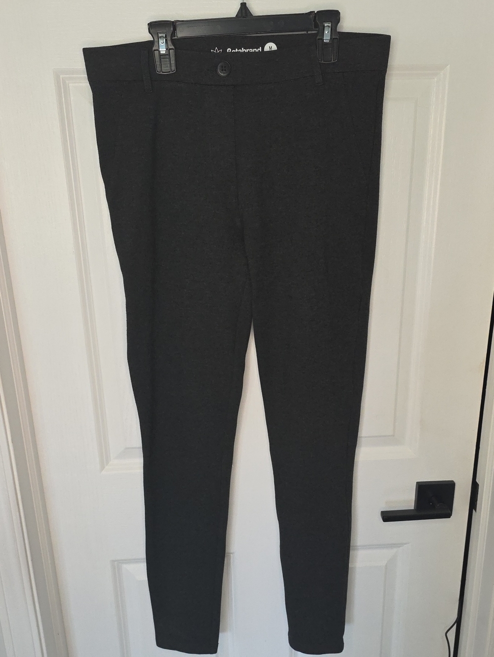Betabrand Charcoal Ponte Slim Dress Pants Size M LONG